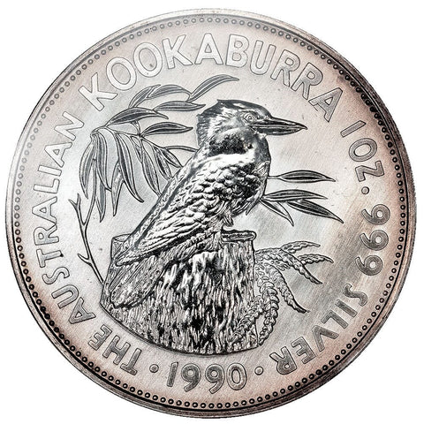 1990 Australia $5 Silver 1 oz. Kookaburra KM.189 - Gem Uncirculated