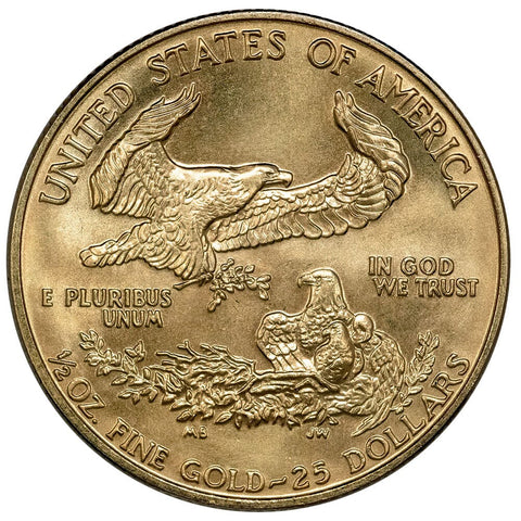 1990 $25 1/2 Oz Half Ounce Gold Eagle - Gem Uncirculated - Scarce
