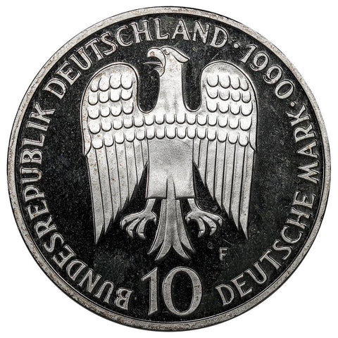 1990-F Germany Silver 10 Mark KM.174 - Gem Proof