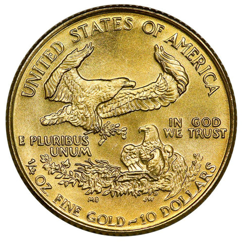 1991 $10 1/4 Oz Quarter Ounce Gold Eagle - Gem Uncirculated - Low Mintage