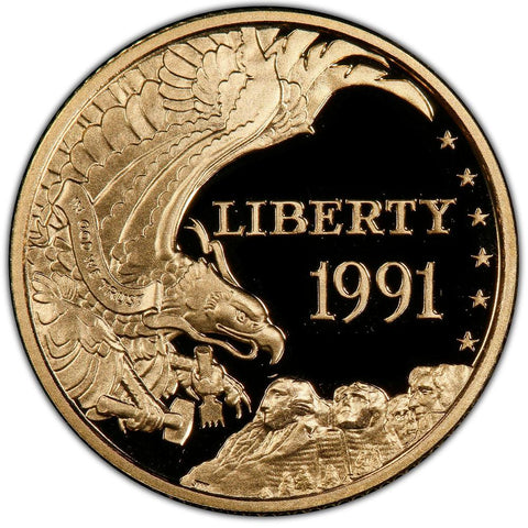 1991 $5 Mount Rushmoe Proof Gold Commemorative - Gem Proof in Capsule