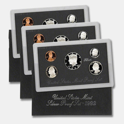 1992-1998 "Black Pack" Silver Proof Set  - All 7 Set Special