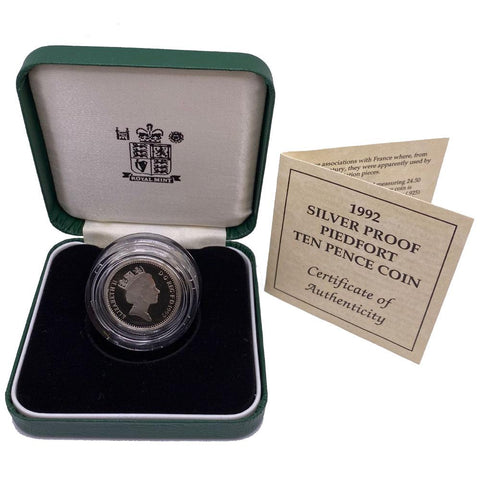 1992 Great Britain Proof Silver 10 Pence Piedfort in Box w/ COA KM.P13 ~ Gem Proof