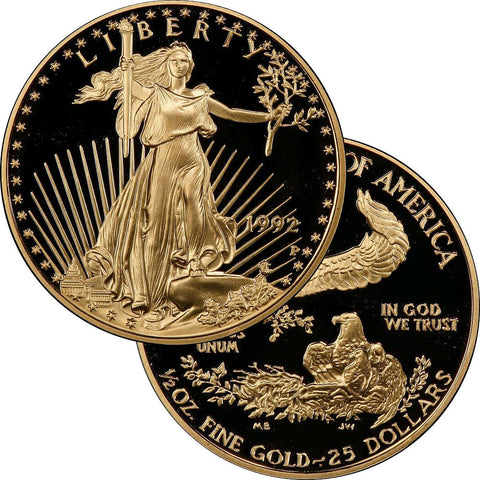 1992-P $25 Proof 1/2 oz American Gold Eagle - Gem Proof