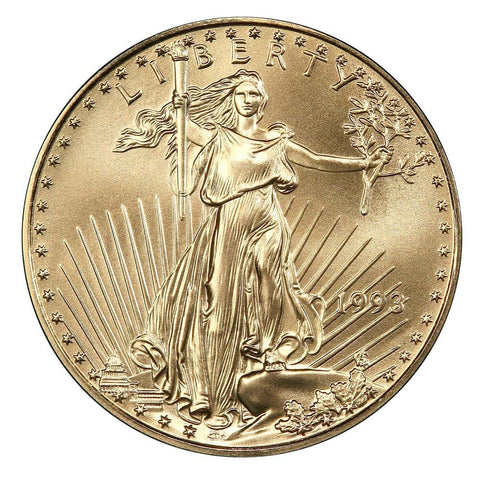 1993 $25 1/4 Oz Quarter Ounce Gold Eagle - Gem Uncirculated