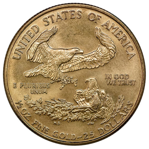 1993 $25 Half 1/2 Ounce American Gold Eagle - Gem Uncirculated+