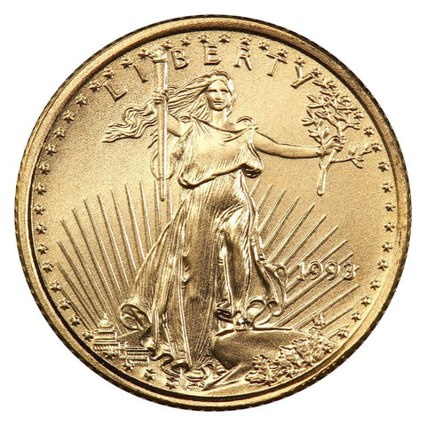 1993 $5 1/10 Oz Tenth Ounce Gold Eagle - Gem Uncirculated