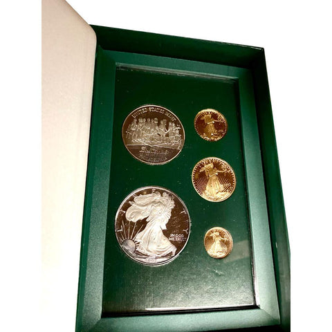 Scarce 1993 5-Coin Philadelphia Gold & Silver Set - Gem Proof in OGP w/ COA