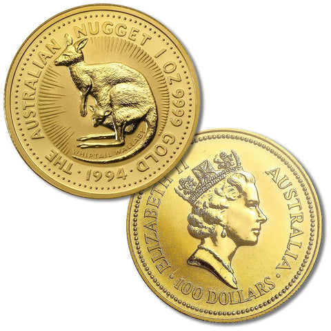 1994 Australia $100 1 oz .9999 Gold "Australian Nugget" - Gem Uncirculated