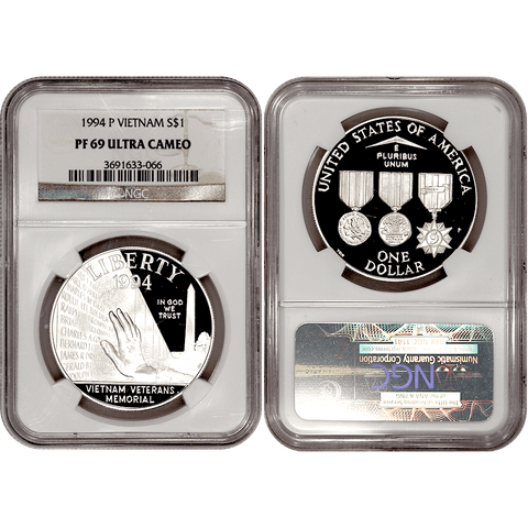 1994-P VIetnam Commemorative Silver Dollar - NGC PF 69 Ultra Cameo