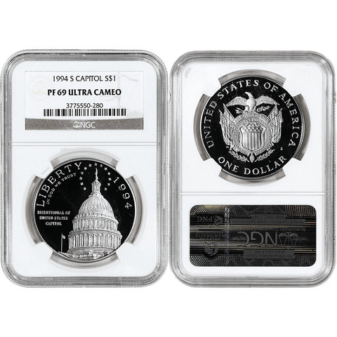 1994-S Capitol Commemorative Silver Dollar - NGC PF 69 Ultra Cameo