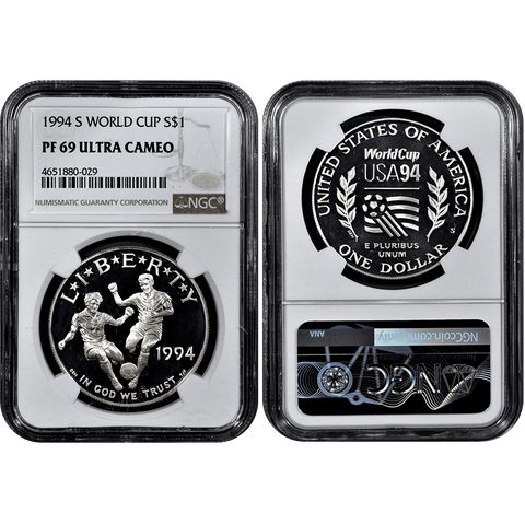 1994-S World Cup Commemorative Silver Dollar - NGC PF 69 Ultra Cameo