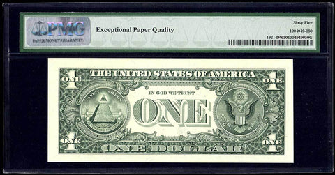 1995 $1 Cleveland Federal Reserve Star Note Fr. 1921-D* - PMG Gem Uncirculated 65 EPQ