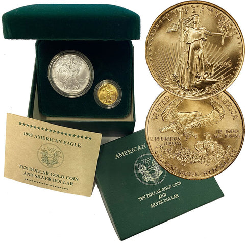 1995 $10 Gold Eagle & $1 Silver Eagle Set - Gem Brilliant Uncirculated