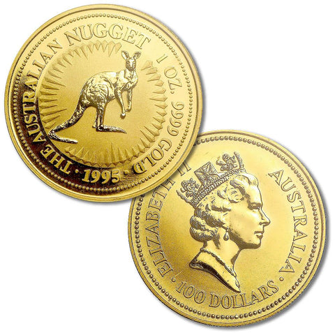 1995 Australia $100 1 oz .9999 Gold "Australian Nugget" - Gem Uncirculated