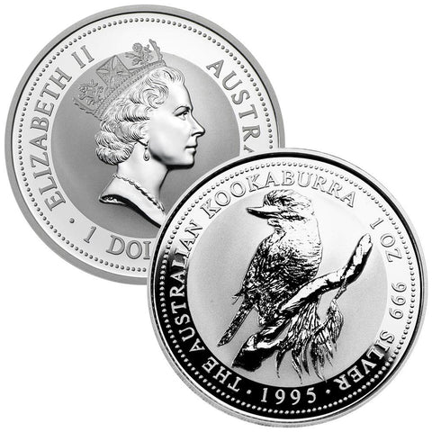1995 Australia $1 Silver 1 oz. Kookaburra KM.260- Gem Uncirculated