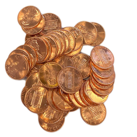 50-Coin 1995-D Lincoln Memorial Cent Rolls - Tight Wells Fargo Wraps
