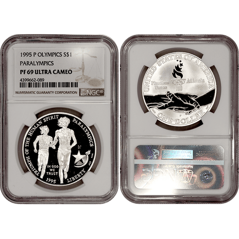 1995-P Paralympics (Blind Runner) Commemorative Silver Dollar - NGC PF 69 Ultra Cameo