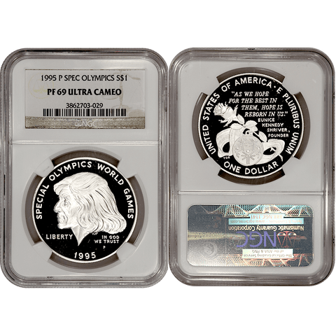 1995-P Special Olympics Commemorative Silver Dollar - NGC PF 69 Ultra Cameo