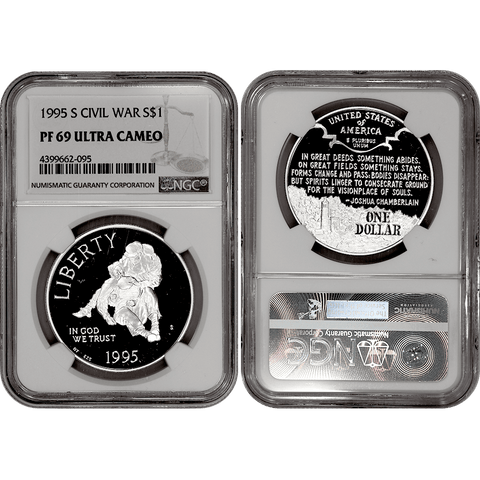 1995-S Civil War Commemorative Silver Dollar - NGC PF 69 Ultra Cameo