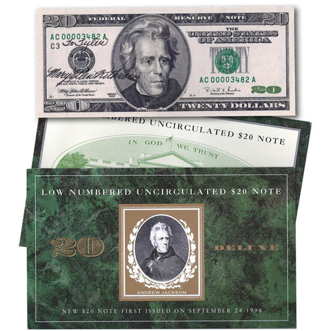 1996 $20 Federal Reserve Note Fr. 2084-C Withrow Courtesy Signature - Gem Uncirculated