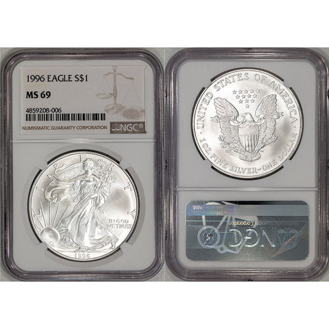 1996 American Silver Eagle - NGC MS 69