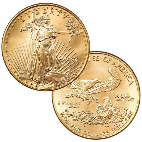 1996 $25 Half 1/2 Ounce American Gold Eagles - Gem Brilliant Uncirculated (3rd Lowest Mintage)