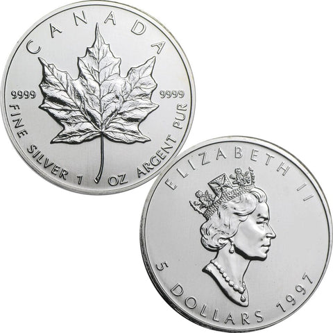 1997 $5 Canadian 1 oz. .9999 Silver Maple Leaf - Key Date - Gem BU