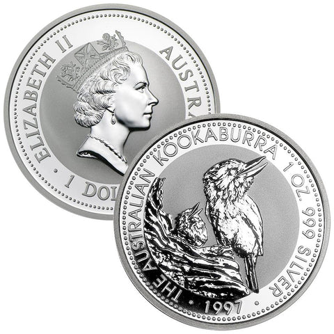 1997 Australia $1 Silver 1 oz. Kookaburra KM.318- Gem Uncirculated