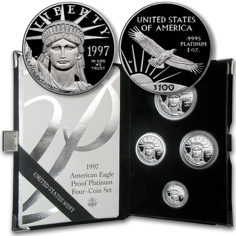 1997-W Proof Platinum American Eagle Inaugural 4-Coin Set  in OGP with COA