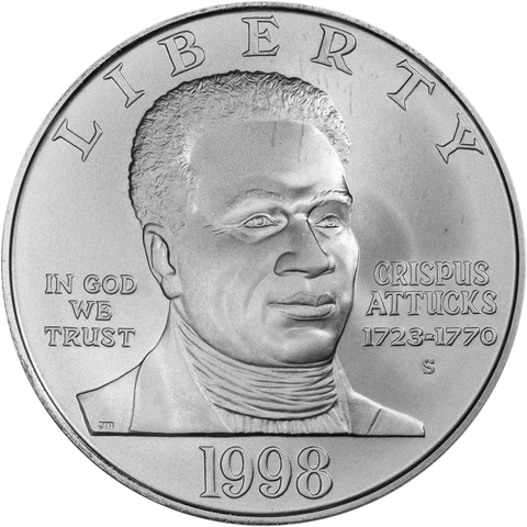1998 Uncirculated Black Revolutionary War Patriots Commemorative Silver Dollar - Young Collector's Edition