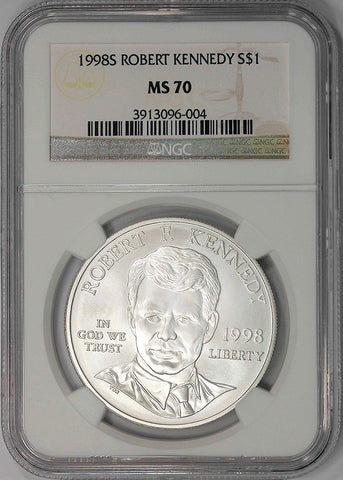 1998-S Robert Kennedy Commemorative Silver Dollar - NGC MS 70