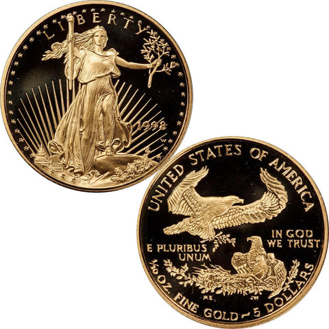 1998-W $5 Proof 1/10 oz American Gold Eagle - Gem Proof in Original Capsule