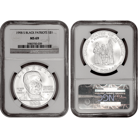 1998-S Black Patriots Commemorative Silver Dollar - NGC MS 69