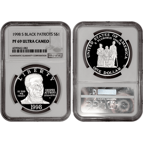 1998-S Black Patriots Commemorative Silver Dollar - NGC PF 69