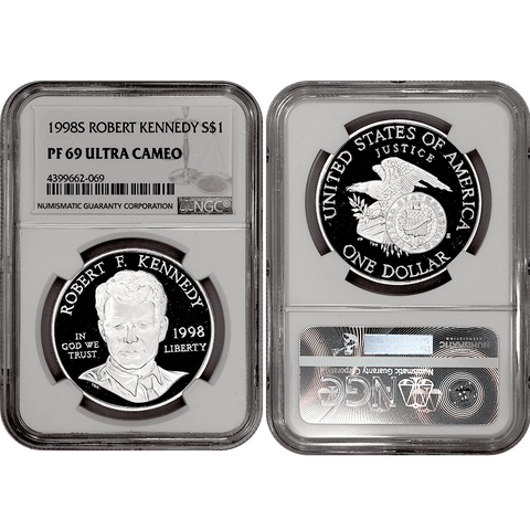 1998-S Robert Kennedy Commemorative Silver Dollar - NGC PF 69 Ultra Cameo