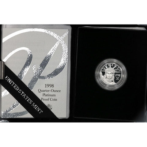 1998-W $25 1/4 oz Proof Platinum American Eagle in OGP with COA