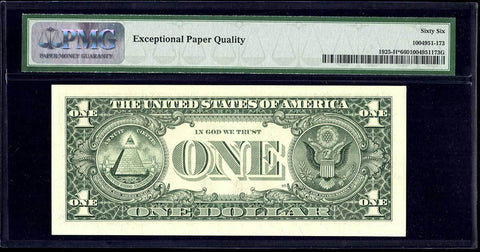 1999 $1 St. Louis Federal Reserve Star Note Fr. 1925-H* - PMG Gem Uncirculated 66 EPQ