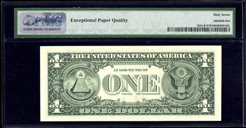 1999 $1 New York Federal Reserve Star Note Fr. 1924-B* - PMG Superb Gem Unc 67 EPQ