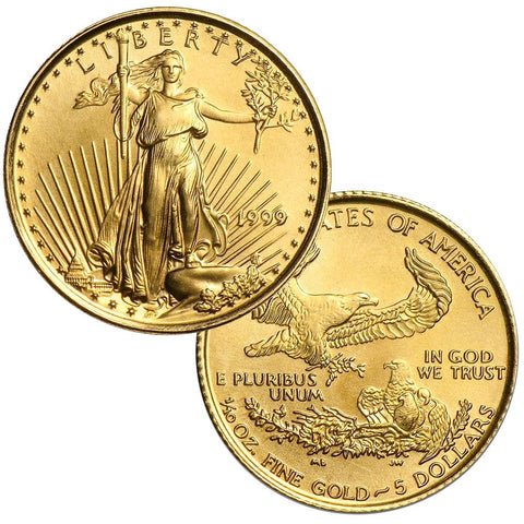 1999 $5 1/10oz American Gold Eagle - Gem Uncirculated