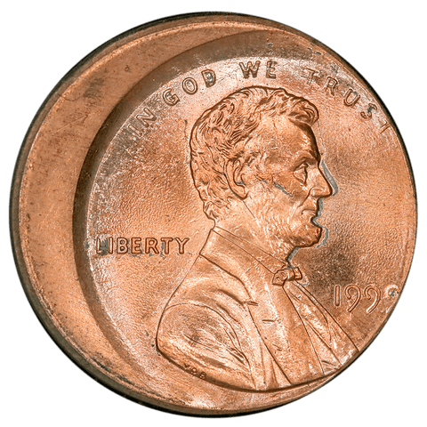 1999 Lincoln Cent - Off-Center Broadstrike - Brilliant Uncirculated