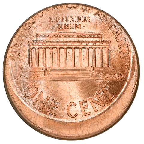 1999 Lincoln Cent - Off-Center Broadstrike - Choice Brilliant Uncirculated