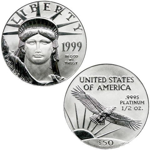 1999 $50 1/2 oz Platinum American Eagle - Brilliant Uncirculated