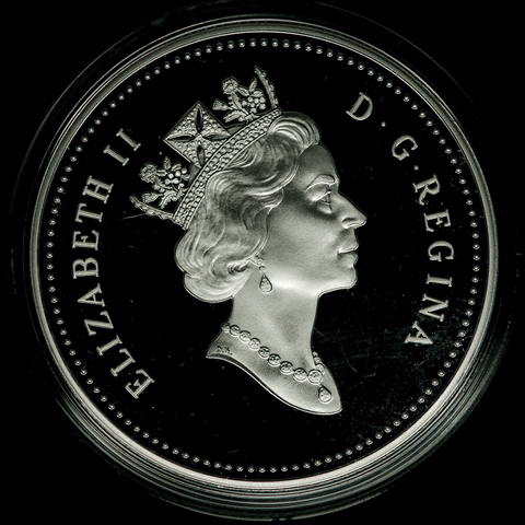 1999 Canada Silver Discovery of Queen Charlotte Isle Dollar KM.356 - Gem Proof in OGP