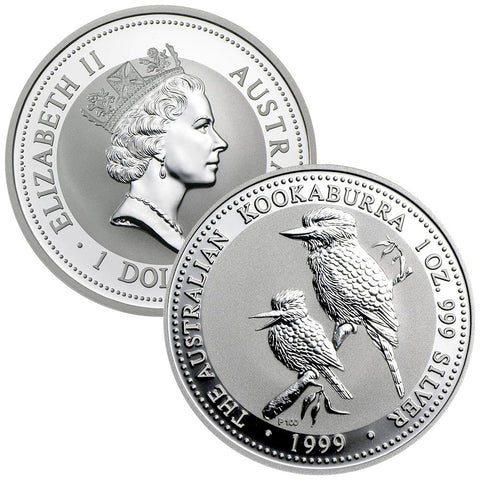 1999 Australia $1 Silver 1 oz. Kookaburra KM.399- Gem Uncirculated