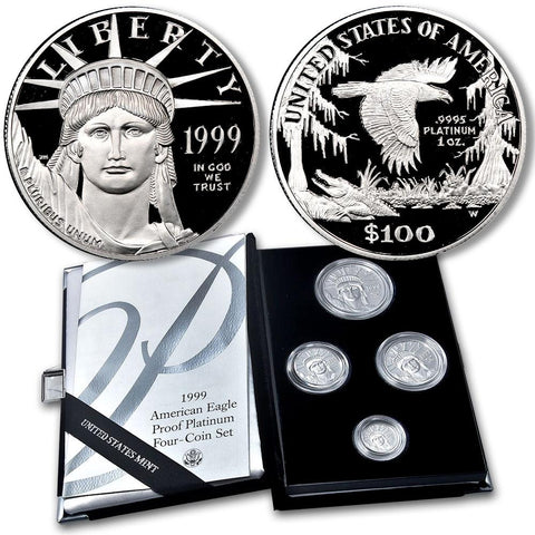 1999-W Proof Platinum American Eagle 4-Coin Set  in OGP with COA