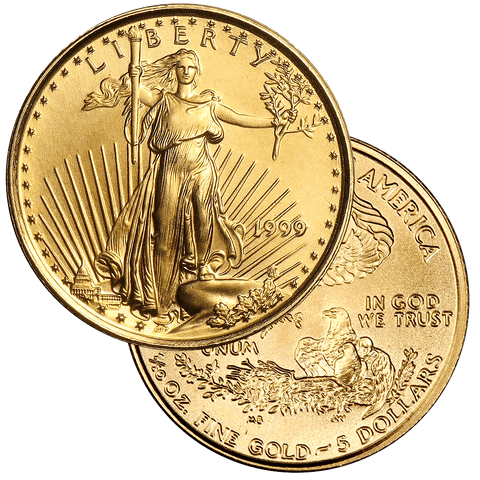 Back-Date $5 10th Ounce American Gold Eagles - Premium Quality BU - On Special