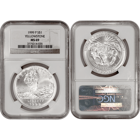 1999-P Yellowstone Commemorative Silver Dollar - NGC MS 69