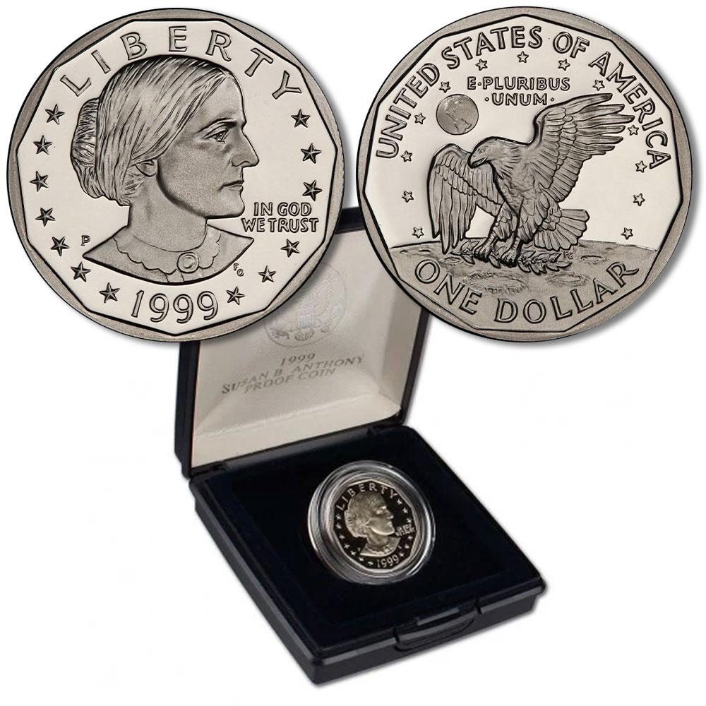 1999 P Susan B. Anthony Proof In Original Box w COA