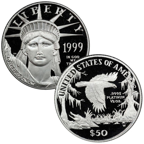 1999-W $50 1/2 oz Proof Platinum American Eagle in OGP with COA
